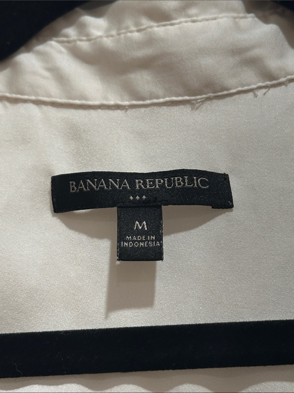 Banana Republic Ivory satin V-Neck Collared Blouse - Picture 3 of 6